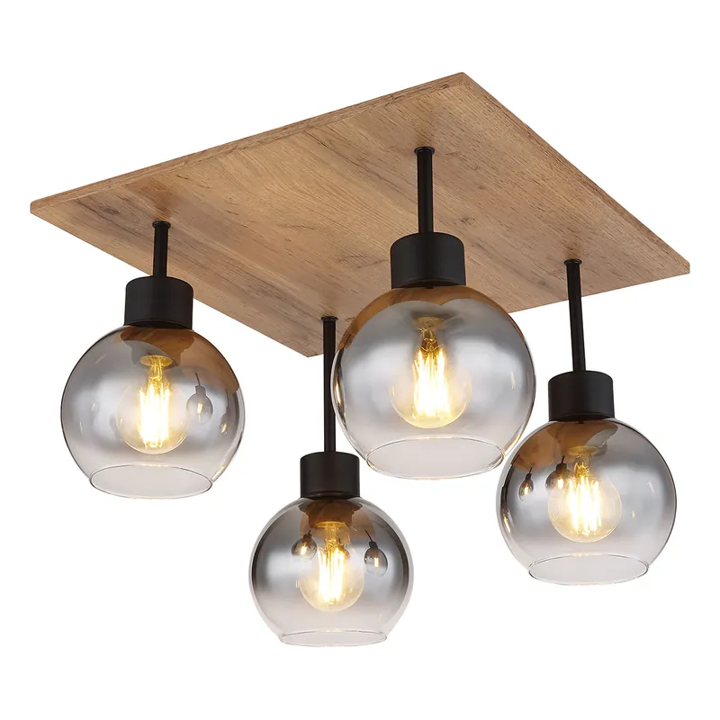 Nueva Colección Plafón rural cuadrado negro Globo Moitas