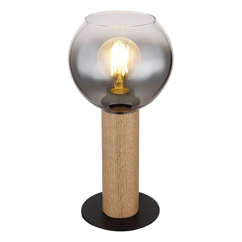 Lámpara de mesa rural de metal negro Globo Moitas Últimas Unidades