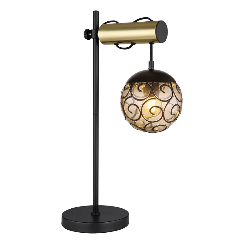 Lámpara de mesa oriental negra esférica Globo Fitz Promoción