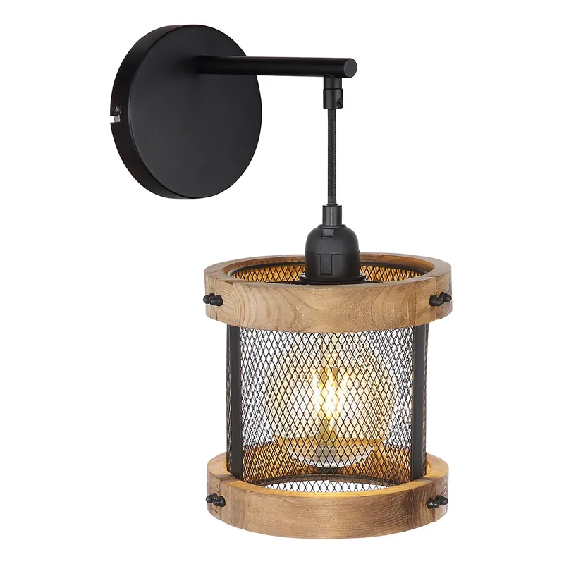Pedido Al Por Mayor Aplique de pared rural negro de metal Globo Jeanie