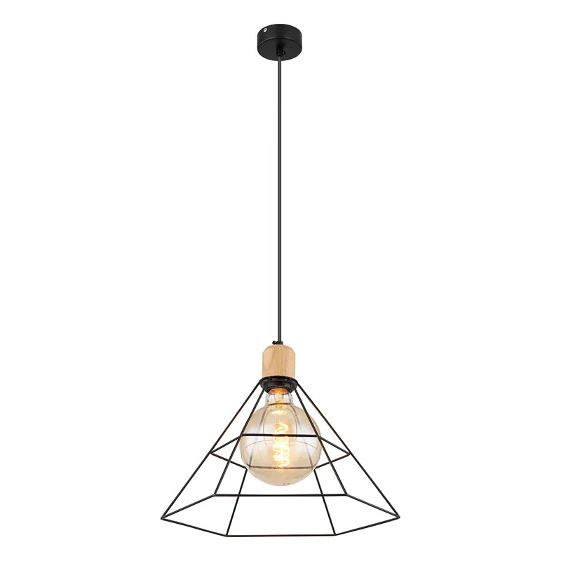 Rebajas Lámpara colgante retro negra de metal Globo Helene