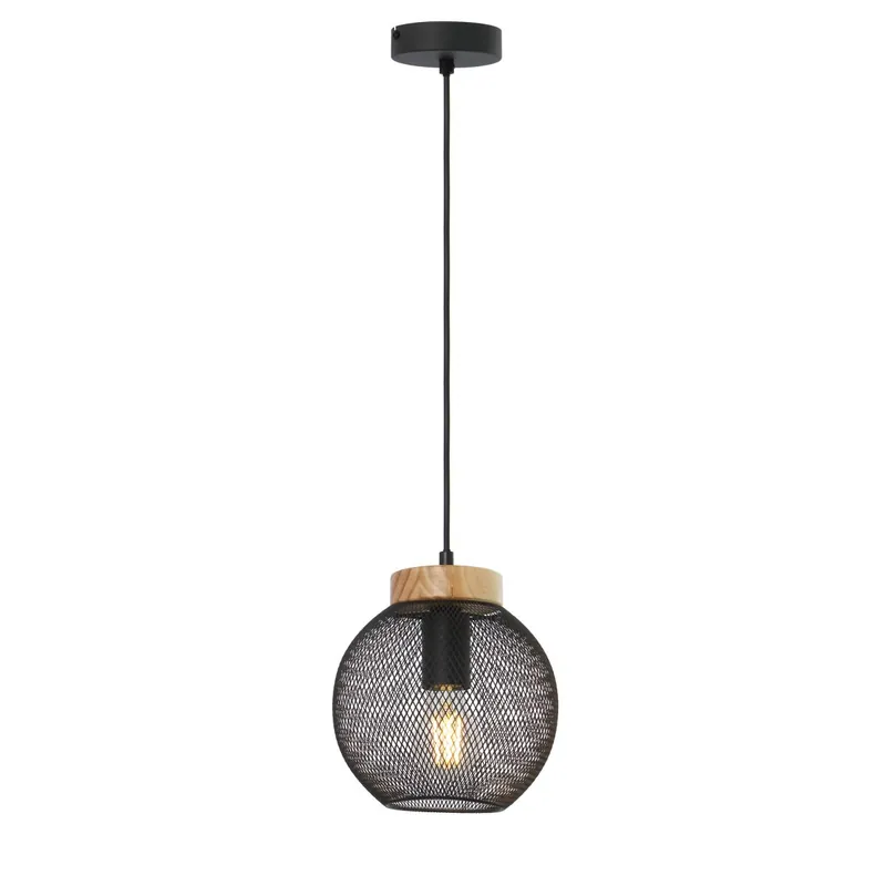 Súper Precio Lámpara colgante moderna con disco de madera y pantalla de metal, perfecta para cualquier habitación. ✓ Envío gratis desde 50 € ✓ Entrega rápida