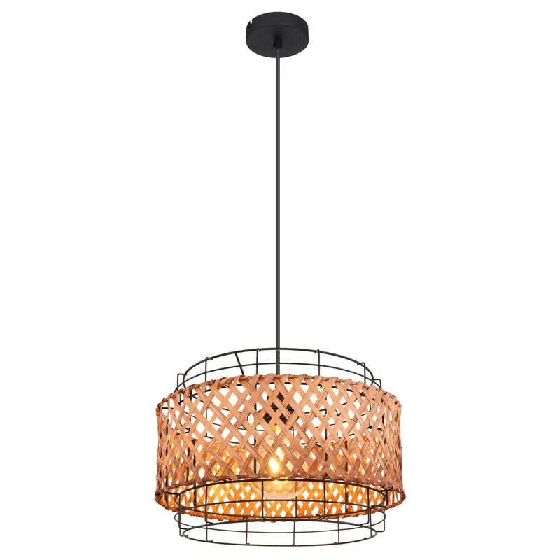 Descuento Lámpara colgante negra de bambú y malla Gina, elegantemente diseñada y ajustable hasta 120 cm. ✓ Envío gratis desde 50 € ✓ 2 años de garantía