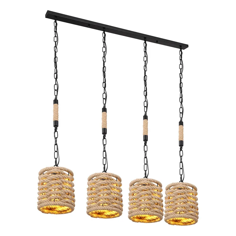 Lámpara colgante bohemia negra de metal y cuerda Globo Halia Imprescindible (Must-Have)