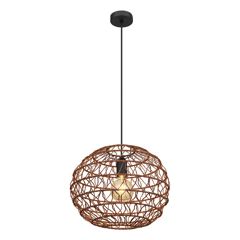 Disponible Ahora Lámpara colgante bohemia negra esférica Globo Senni