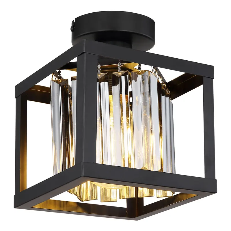 Oferta De Temporada Plafón clásico negro cuadrado Globo Mathilde