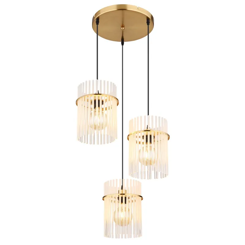 Lámpara colgante dorada con varillas de vidrio, ideal para un toque moderno y elegante. ✓ Envío gratis desde 50 € ✓ 2 años de garantía. Directo De Fábrica