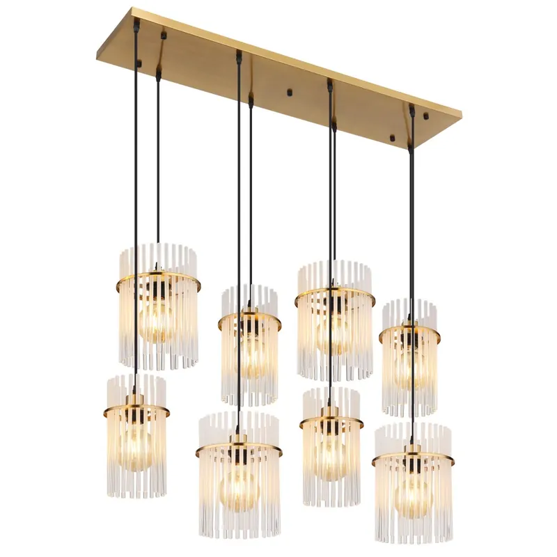 Lámpara colgante elegante con marco dorado y cristal Gorley. Ideal para crear una atmósfera chic en cualquier espacio. ✓ Envío gratis desde 50 € ✓ 2 años de garantía. Original