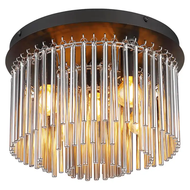 Oferta Flash Plafón clásico de metal negro Globo Gorley