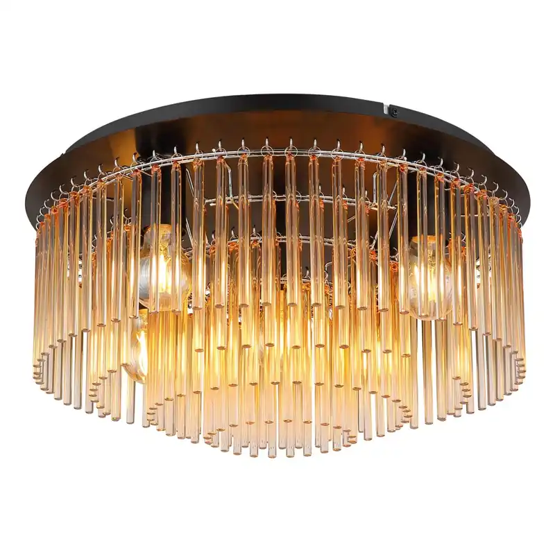 Promoción Lámpara de techo moderna con vidrio ámbar, ideal para cualquier estilo decorativo. ✓ Envío gratis desde 50 € ✓ 2 años de garantía.