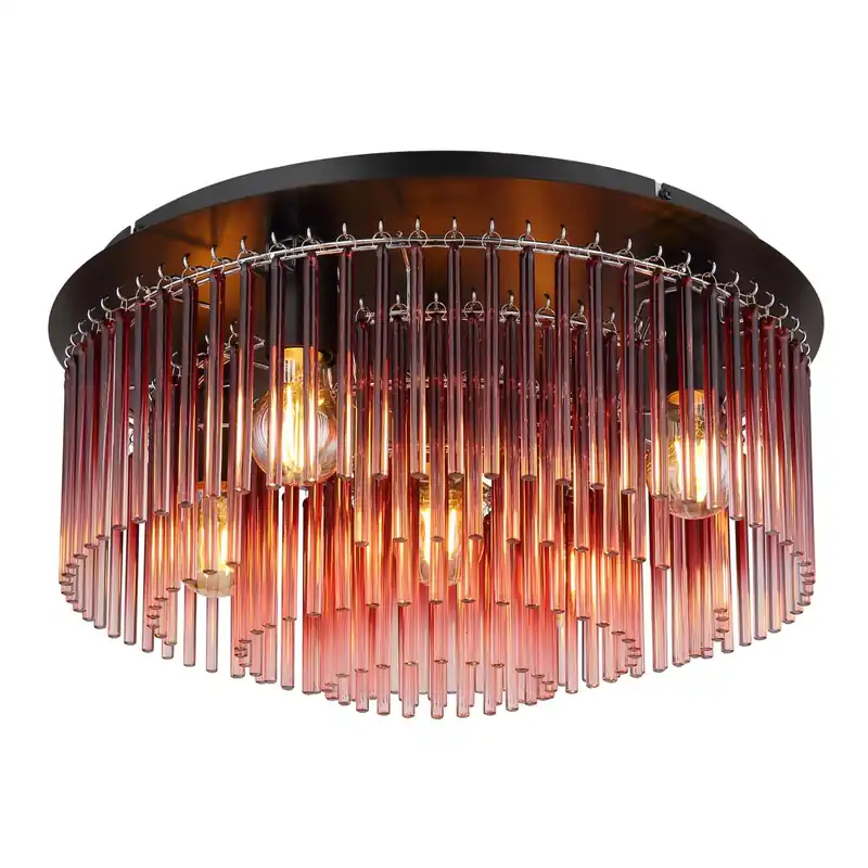 Barato Lámpara de techo moderna con varillas de vidrio en colores negro y rojo. Perfecta para cualquier espacio contemporáneo. ✓ Envío gratis desde 50 € ✓ 2 años de garantía.