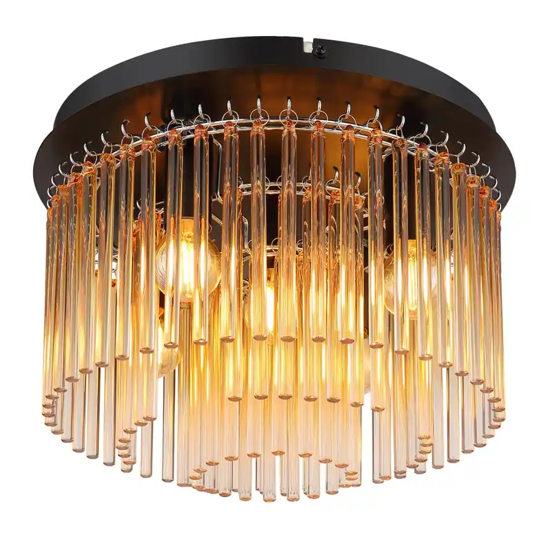 Ocasión Especial Lámpara de techo Gorley en elegante combinación de metal negro y vidrio, perfecta para modernizar tu hogar. ✓ Envío gratis desde 50 € ✓ 2 años de garantía