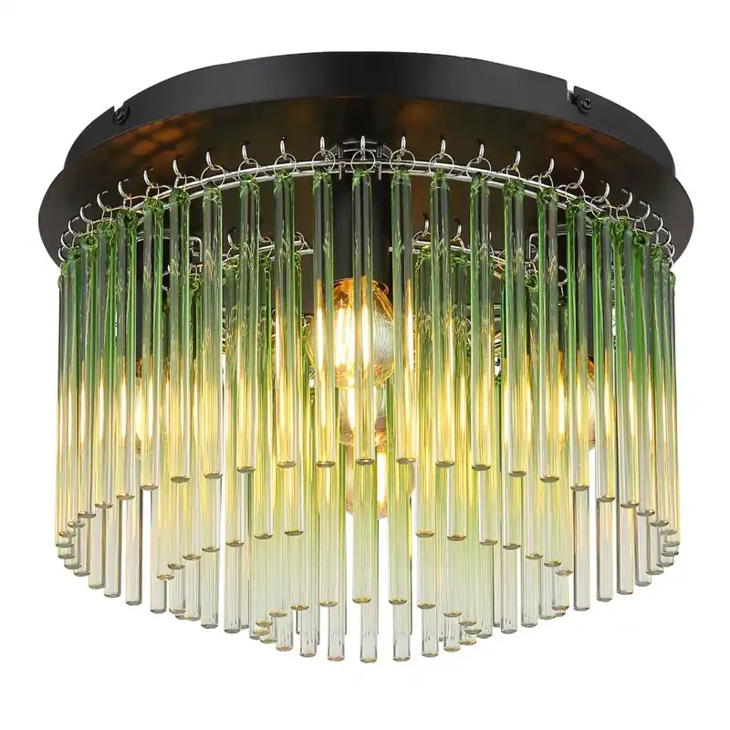 De Moda Descubre la lámpara de techo GORLEY con elegante diseño en negro mate y vidrio verde. Ideal para iluminar cualquier espacio. ✓ Envío gratis desde 50 € ✓ 2 años de garantía