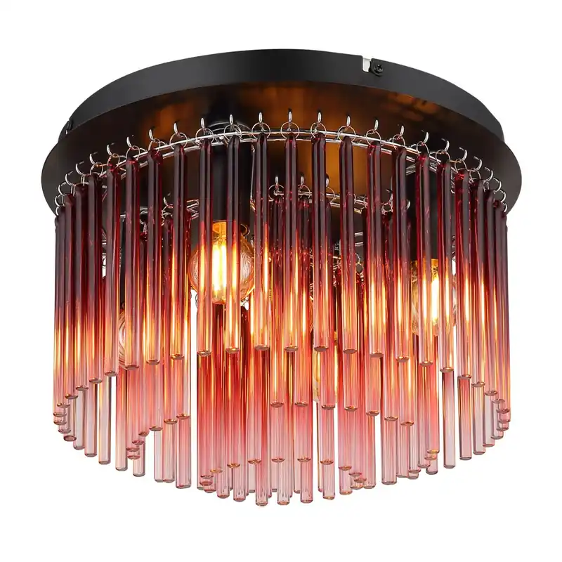 Directo De Fábrica Lámpara de techo moderna con varillas de vidrio en tonos morados y rojos. Ideal para cualquier ambiente. ✓ Envío gratis desde 50 € ✓ 2 años de garantía