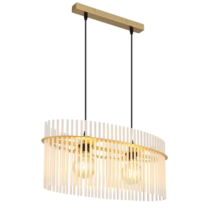 Profesional Lámpara colgante dorada con diseño ovalado y vidrio opalino. Ideal para estilos elegantes y acogedores. ✓ Envío gratis desde 50 € ✓ 2 años de garantía