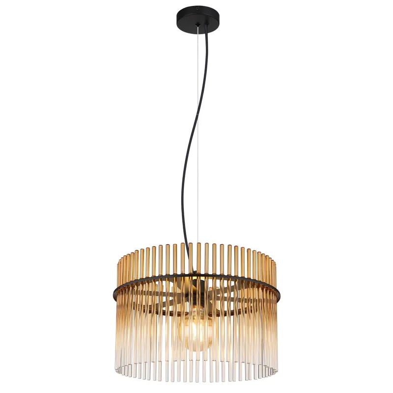 Lámpara colgante moderna negra mate con varillas de vidrio, ideal para iluminar con elegancia tu hogar. ✓ Envío gratis desde 50 € ✓ 2 años de garantía Certificado