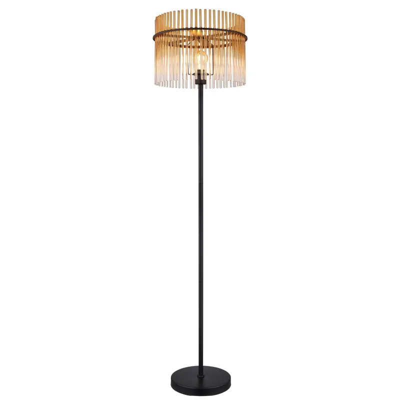 No Te Lo Pierdas Lámpara de pie moderna con pantalla de vidrio ámbar, estilo minimalista perfecto para cualquier ambiente. ✓ Envío gratis desde 50 € ✓ 2 años de garantía
