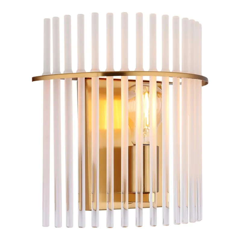 Lámpara de pared elegante con diseño de varillas de vidrio y acabado dorado mate. ✓ Envío gratis desde 50 € ✓ 2 años de garantía. Precio De Oferta