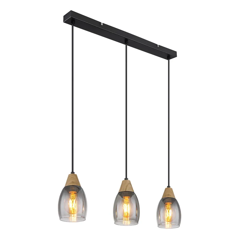 Lámpara colgante clásica de metal negro Globo Reid Disponible Ahora