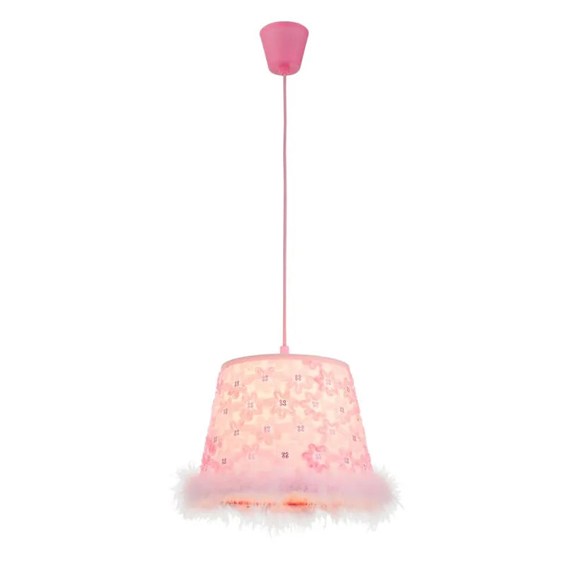 Premium Lámpara colgante rosa con pantalla de tela que añade un toque alegre a tu hogar. ✓ Envío gratis desde 50 € ✓ 2 años de garantía