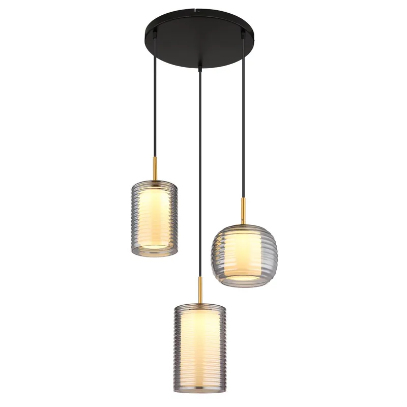 Lámpara colgante moderna con pantalla de vidrio opalino ahumado, perfecta para iluminar tus espacios con estilo. ✓ Envío gratis desde 50 € ✓ 2 años de garantía Máxima Calidad