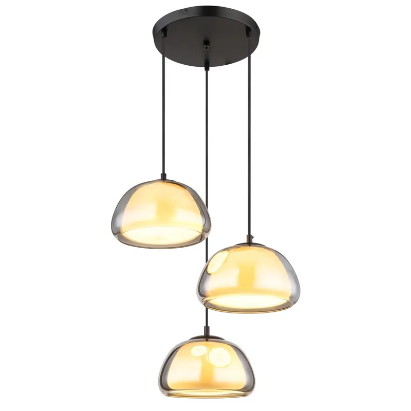 Última Versión Lámpara colgante redonda en negro mate y vidrio ahumado para una iluminación elegante y moderna. ✓ Envío gratis desde 50 € ✓ 2 años de garantía