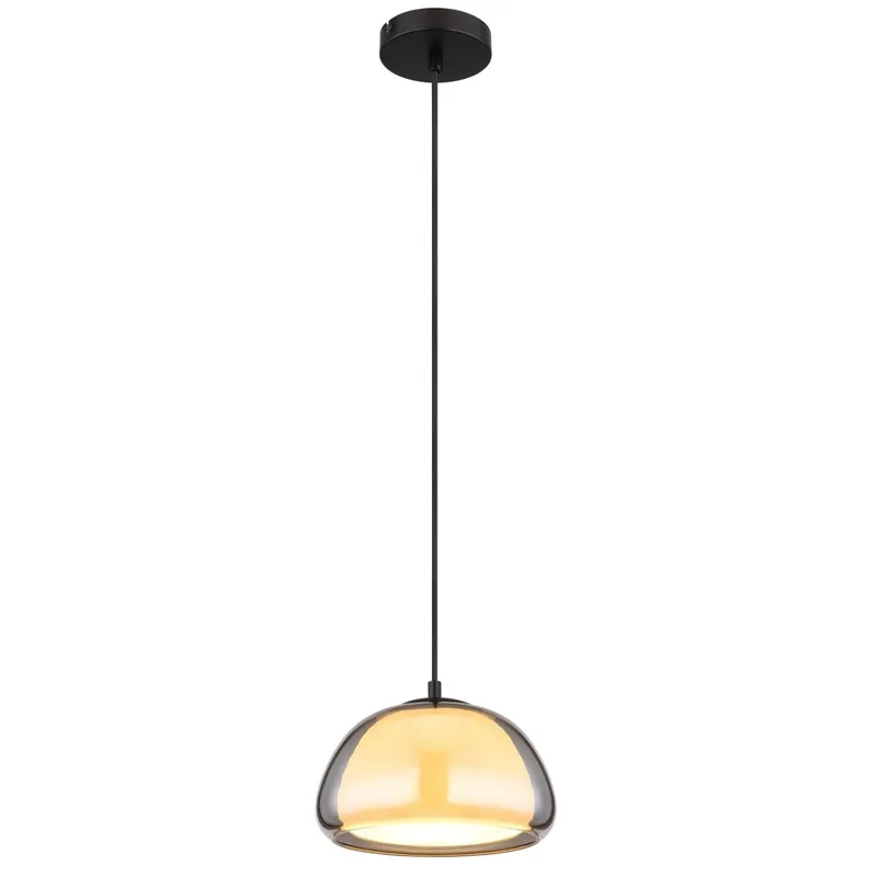 Barato Lámpara colgante elegante negra con vidrio opal ahumado, ideal para crear atmósferas cálidas. ✓ Gran surtido ✓ Envío gratis desde 50 €
