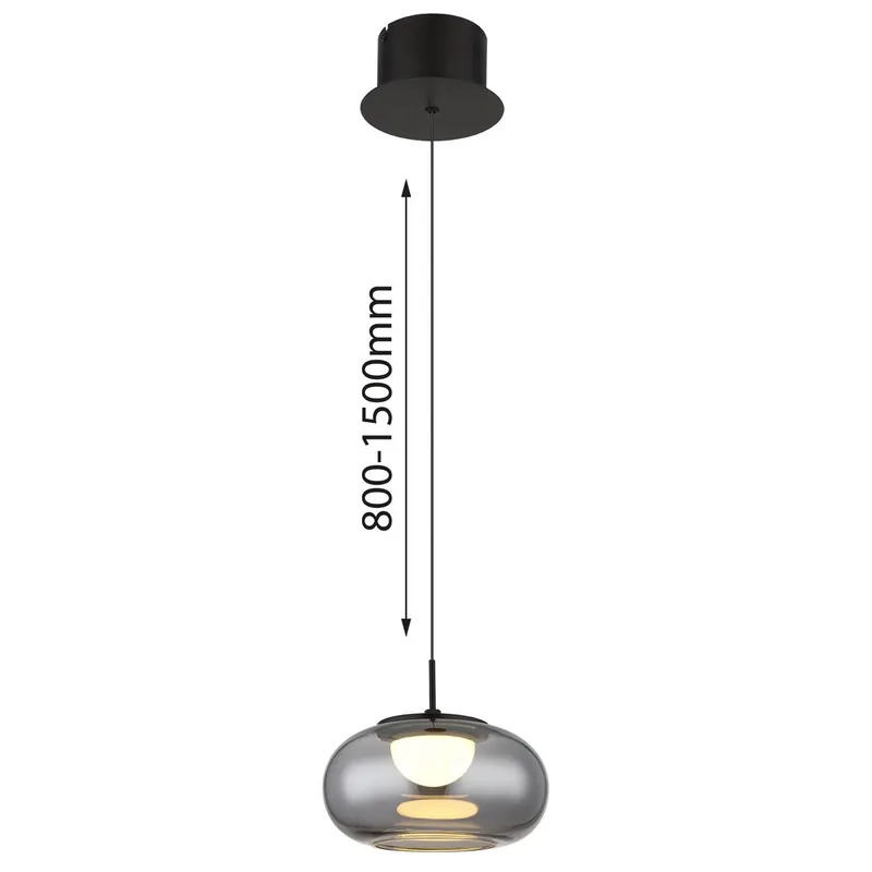 Lámpara colgante moderna con pantalla de vidrio esférica y diseño elegante en negro mate. ✓ Envío gratis desde 50 € ✓ 2 años de garantía. Profesional