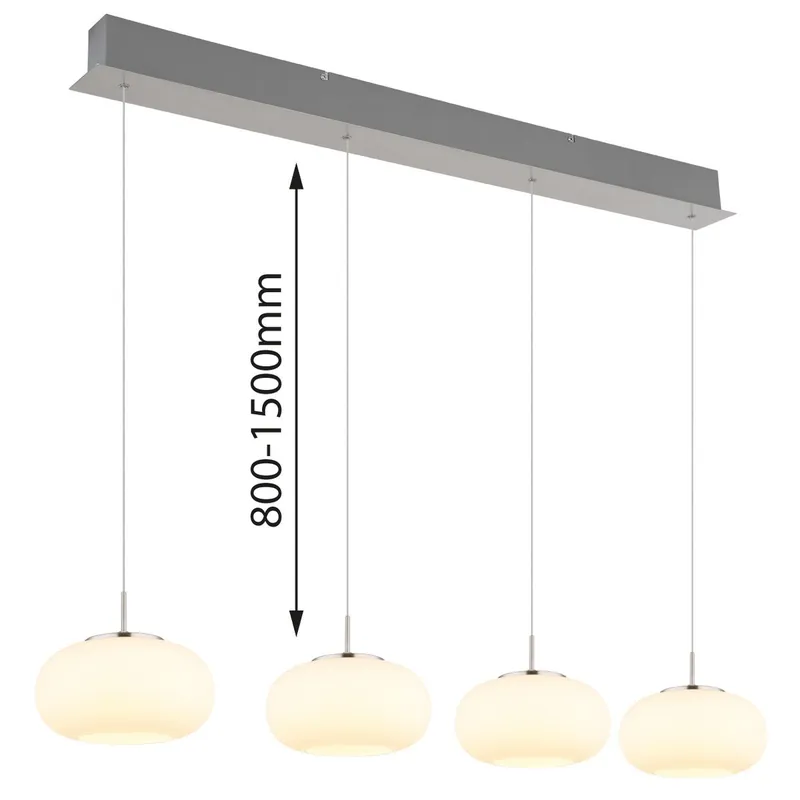 Auténtico Lámpara colgante elegante con esferas de vidrio Quintara, estilo moderno en níquel mate y luz cálida. ✓ Envío gratis desde 50 € ✓ Gran surtido