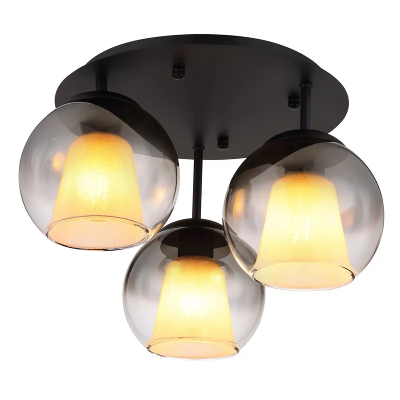 Precio De Fábrica Lámpara de techo moderna con elegantes esferas de cristal en color negro. Añade estilo y calidez a tu hogar. ✓ Envío gratis desde 50 € ✓ 2 años de garantía