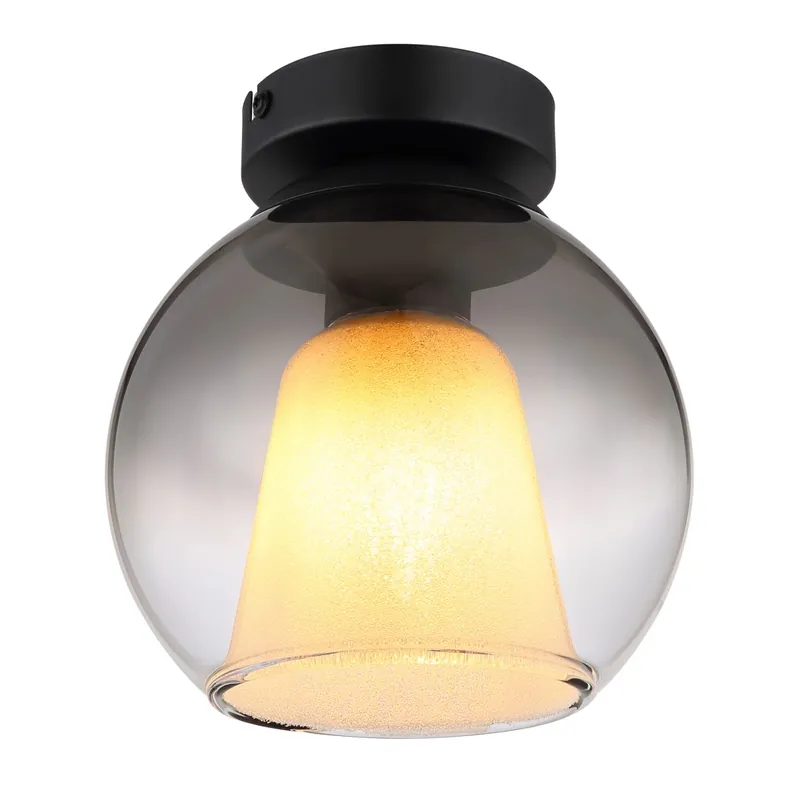 Lámpara de techo moderna con elegante acabado en negro mate y cristal ahumado. ✓ Envío gratis desde 50 € ✓ 2 años de garantía Envío Gratis