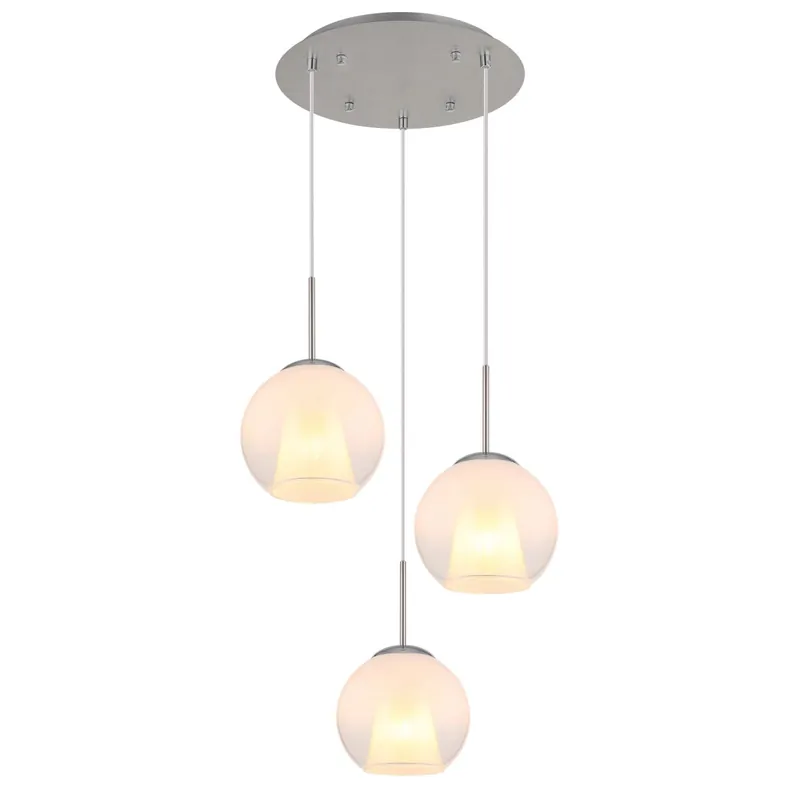 Lámpara colgante redonda con esferas de vidrio en opal y claro. Ideal para comedores y salones. ✓ Entrega rápida ✓ Precios competitivos Oferta De Temporada