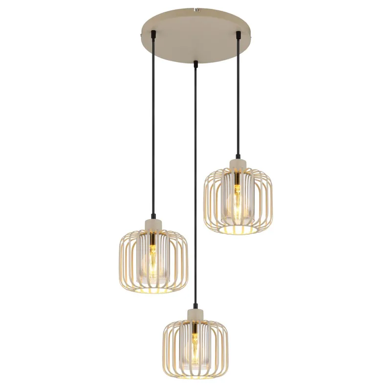 Lámpara colgante beige con diseño vintage y elegante malla metálica. ✓ Envío gratis desde 50 € ✓ 2 años de garantía. ¡Transforma tu espacio! Gran Oferta