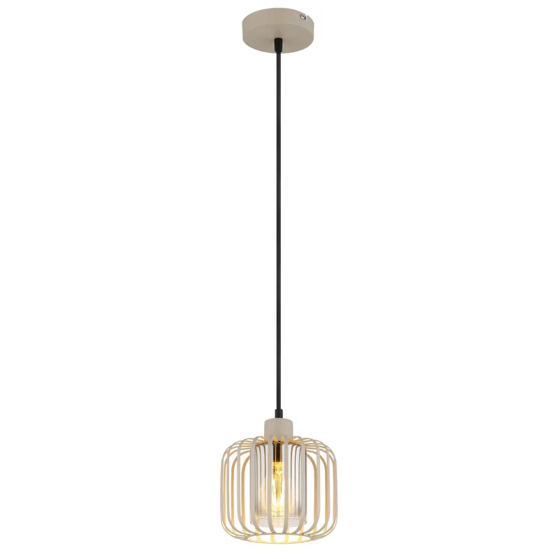 Lámpara colgante de metal y vidrio ahumado Alfred, elegante y moderna con acabado en color arena. ✓ Envío gratis desde 50 € ✓ 2 años de garantía Envío Inmediato