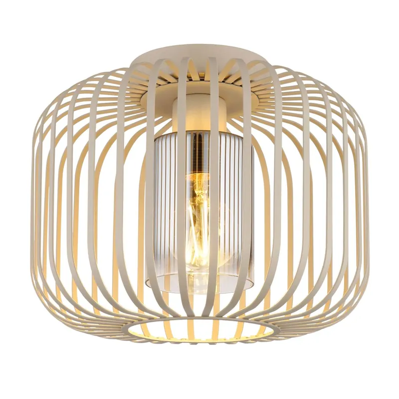 Imprescindible (Must-Have) Lámpara de techo moderna en color arena con diseño de malla y vidrio ahumado. Ideal para crear un ambiente acogedor. ✓ Envío gratis desde 50 € ✓ 2 años de garantía