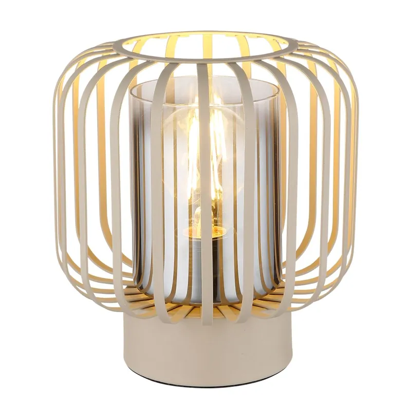 Envío Exprés Lámpara de mesa de color arena con un elegante diseño de metal. Ideal para cualquier espacio, proporciona luz acogedora. ✓ Envío gratis desde 50 € ✓ 2 años de garantía