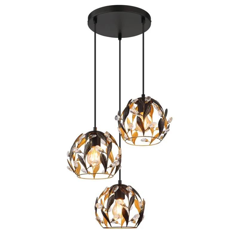 Lámpara colgante de diseño moderno en negro mate con acentos dorados, perfecta para cualquier espacio. ✓ Envío gratis desde 50 € ✓ 2 años de garantía Ocasión Especial