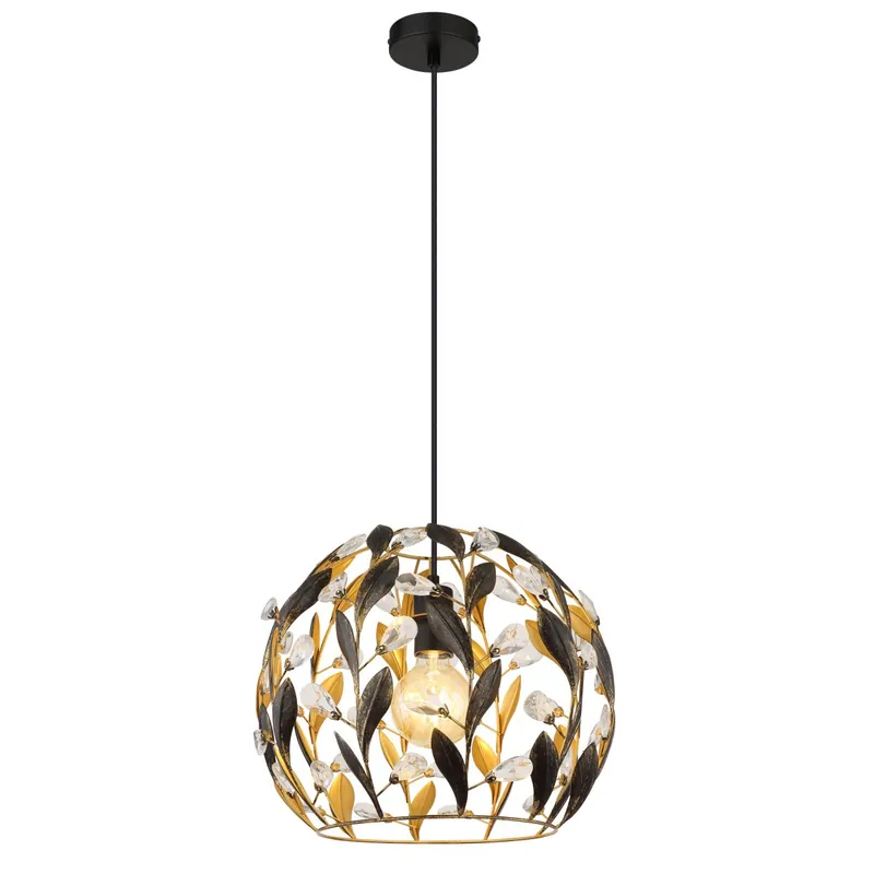 Lámpara colgante negra elegante con detalles dorados y un diseño sofisticado. ✓ Envío gratis desde 50 € ✓ Atención personalizada Rebajas