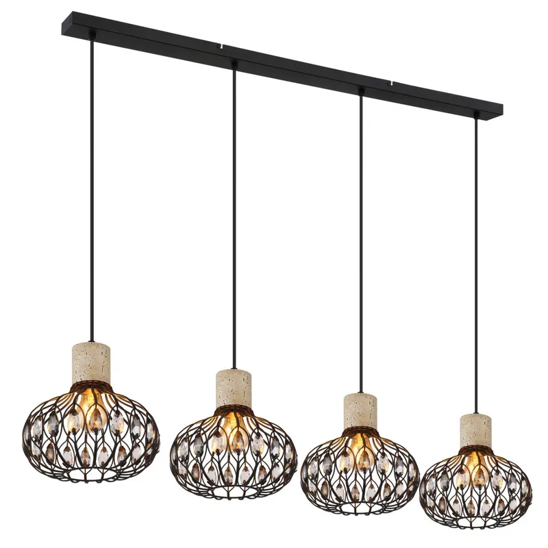 Lámpara colgante negra de estilo vintage con detalles en cristal y acabados de alta calidad. ✓ Entrega rápida ✓ 2 años de garantía. Mejor Precio