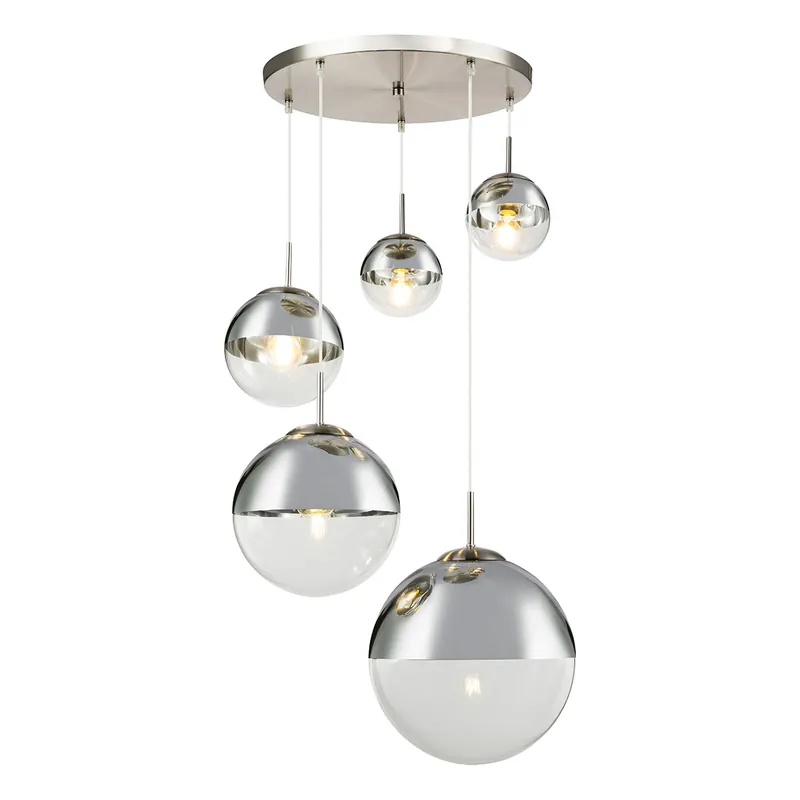 Rebajas Lámpara colgante moderna de metal niquelado Globo Varus