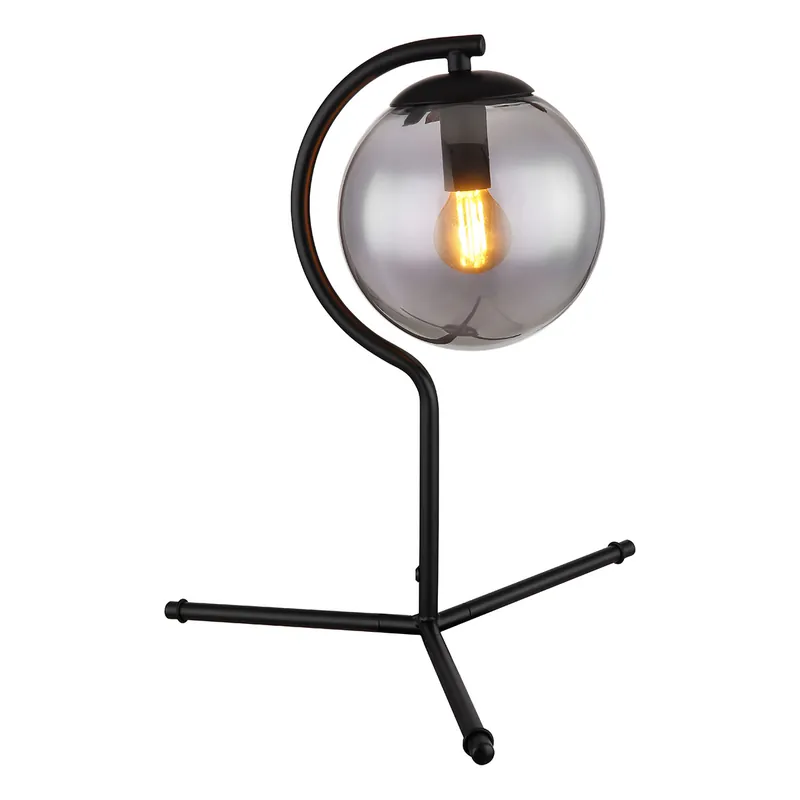 Lámpara de mesa moderna de metal negro Globo Porry Profesional