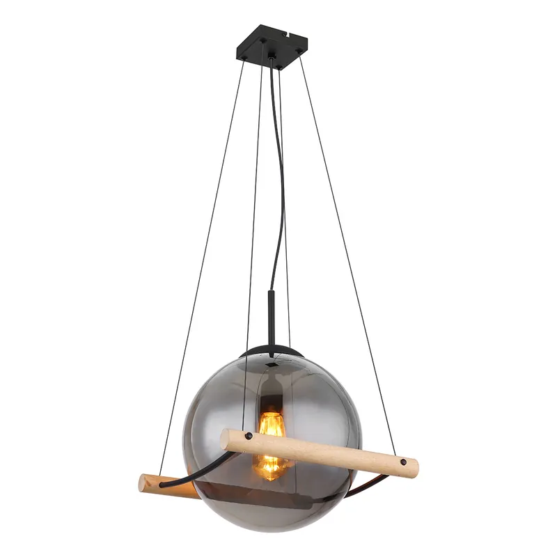 Lámpara colgante moderna negra de metal Globo Leona Imprescindible (Must-Have)
