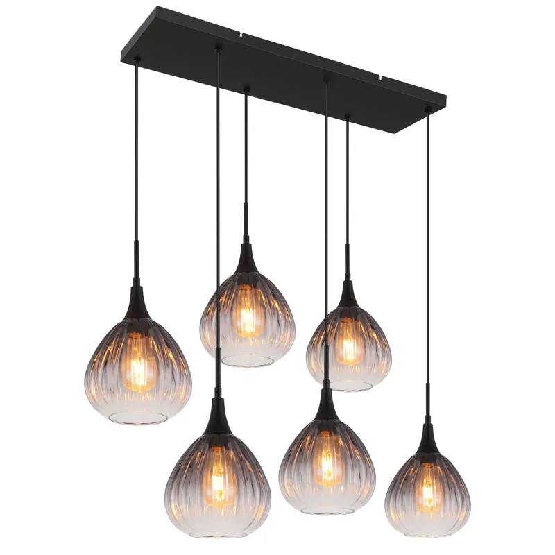 Entrega Rápida Lámpara colgante negra y elegante con pantallas de vidrio. Perfecta para cualquier ambiente y con un diseño moderno. ✓ Entrega rápida ✓ Garantía de 2 años