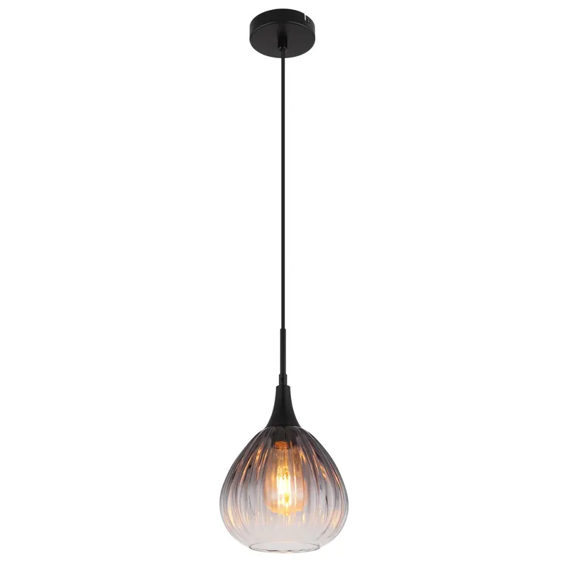 Súper Precio Lámpara colgante moderna en negro mate con pantalla de vidrio ahumado. Aporta elegancia y calidez a tu espacio. ✓ Envío gratis desde 50 € ✓ 2 años de garantía