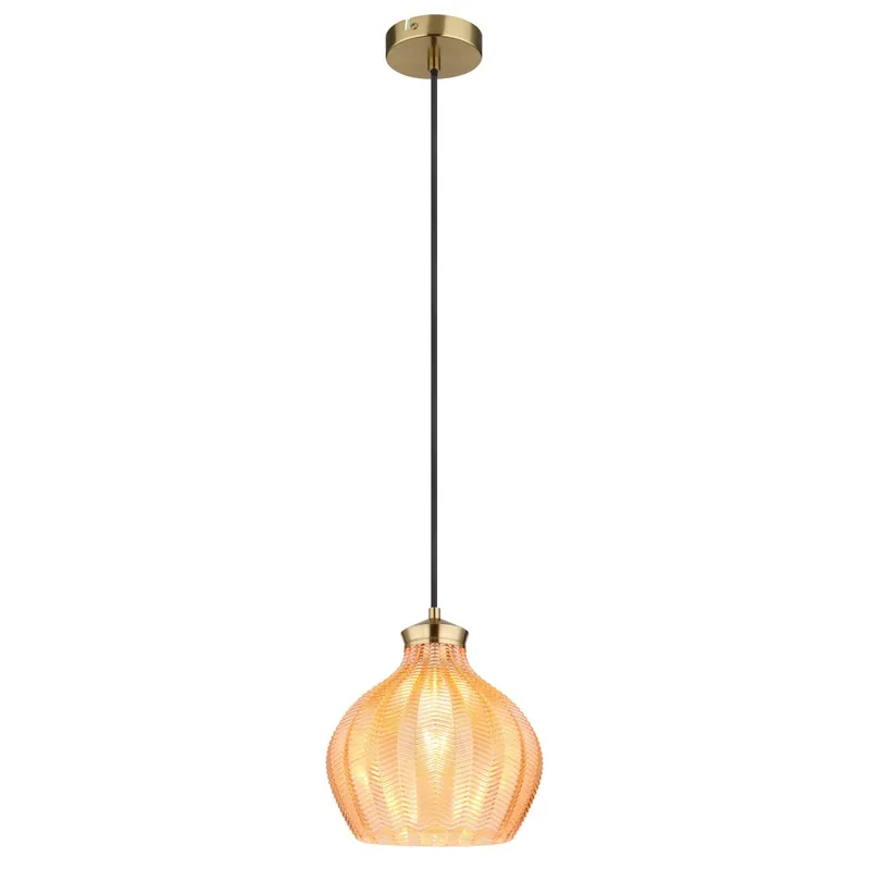 Lámpara colgante ámbar con estrías decorativas y diseño elegante. Perfecta como foco de atención en tu hogar. ✓ Envío gratis desde 50 € ✓ 2 años de garantía Imprescindible (Must-Have)