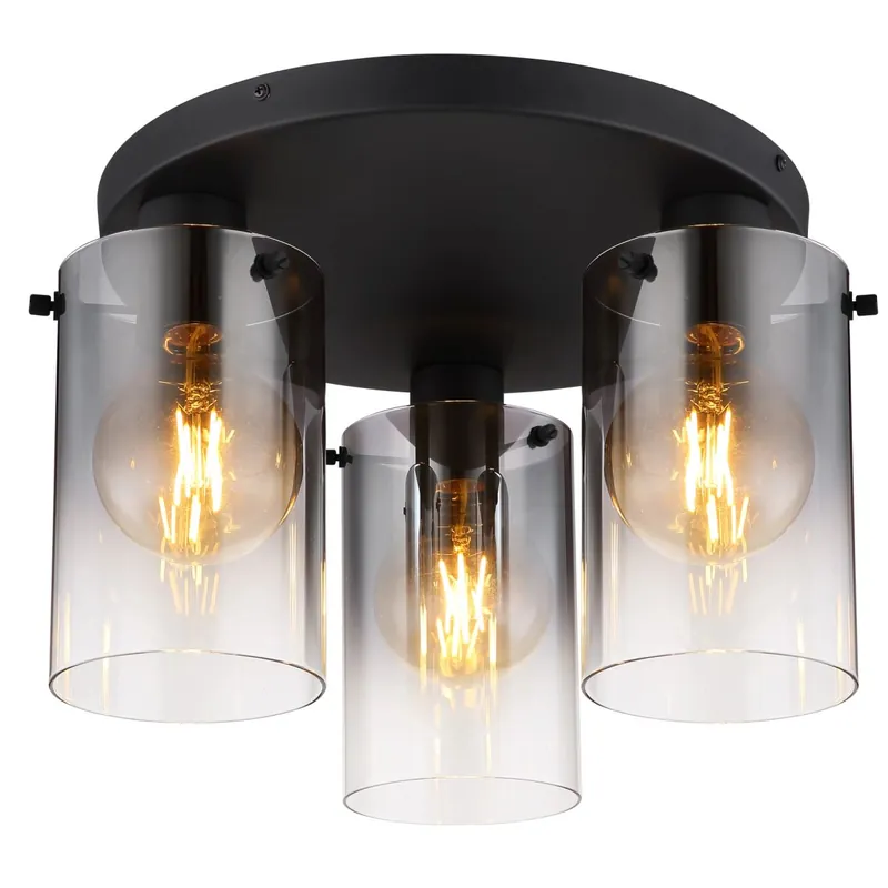 Oferta Limitada Lámpara de techo moderna Florentina con elegante acabado en negro y cilindros de vidrio. ✓ Envío gratis desde 50 € ✓ 2 años de garantía