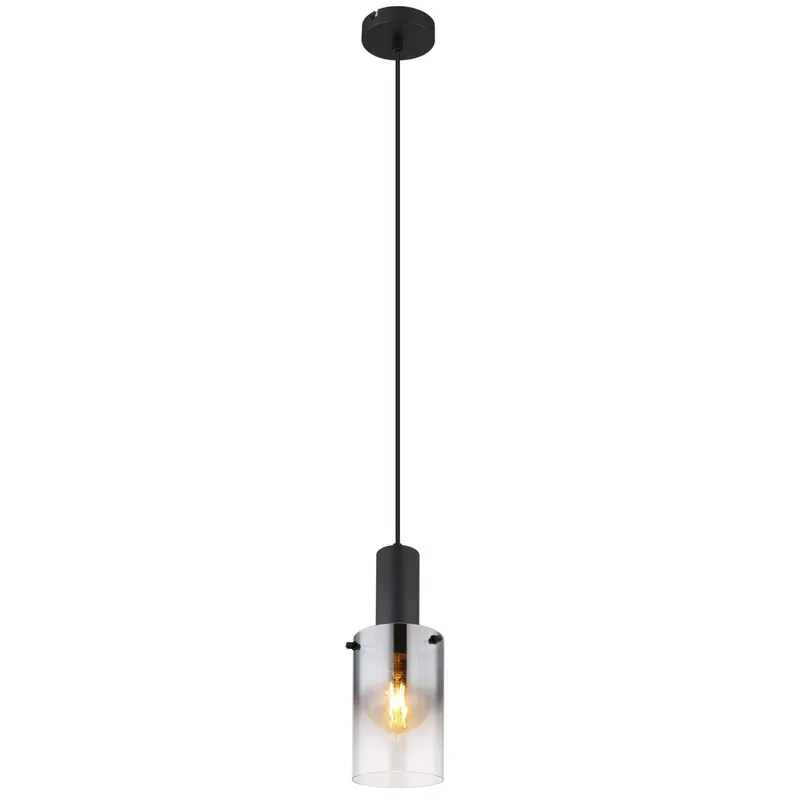 Lámpara colgante negra elegante con cilindro de vidrio Florentina, perfecta para crear un ambiente acogedor. ✓ Envío gratis desde 50 € ✓ Atención personalizada Auténtico