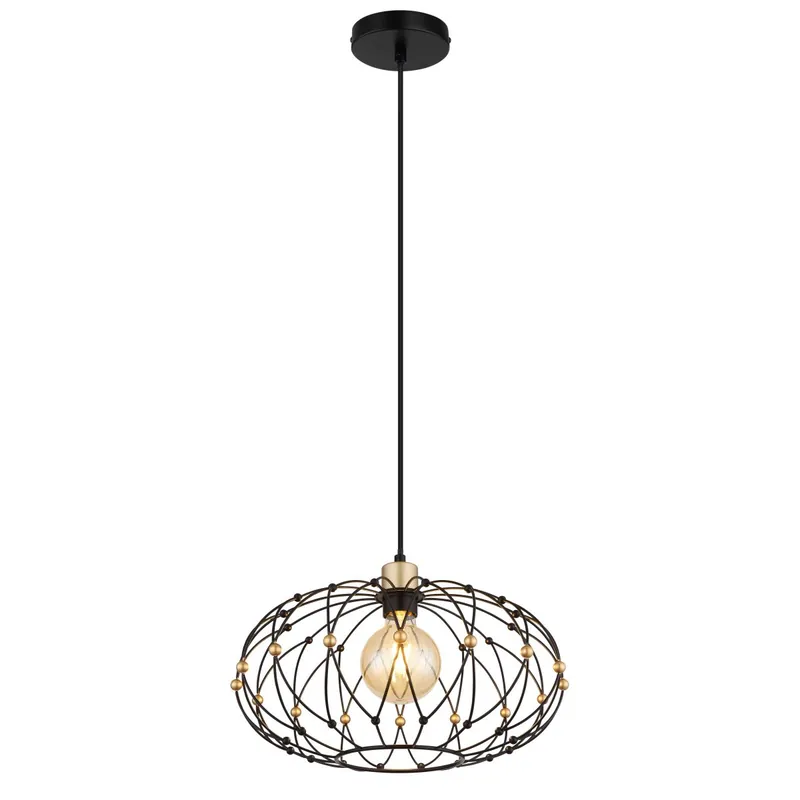 Lámpara colgante industrial vintage en negro mate con acentos dorados. Ideal para dar estilo y calidez a cualquier espacio. ✓ Envío gratis desde 50 € ✓ 2 años de garantía. Imprescindible (Must-Have)