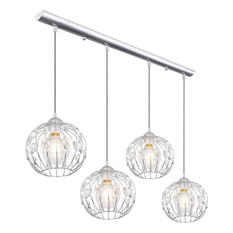 Precio Reducido Lámpara colgante retro de esferas de metal cromado Globo Hanako