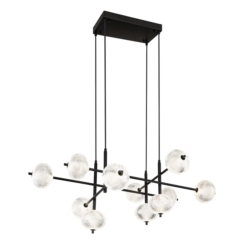 Promoción Exclusiva Lámpara colgante Art Déco de metal negro Globo Aida